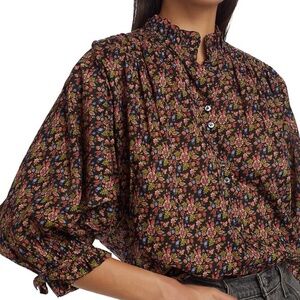 Doen Rose top in Black Forest Floral - size Small